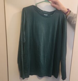 Lands' End Women's Green Long Sleeve Shirt